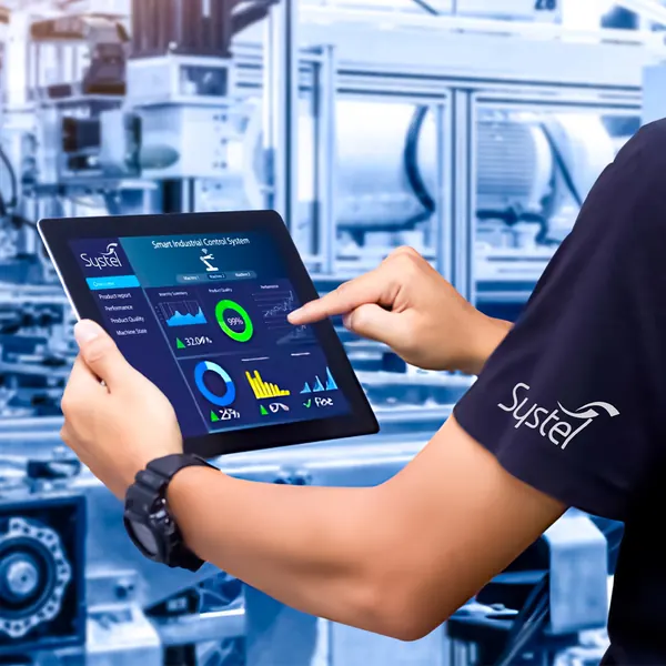 WASM 604 compressed-air dashboard on a tablet